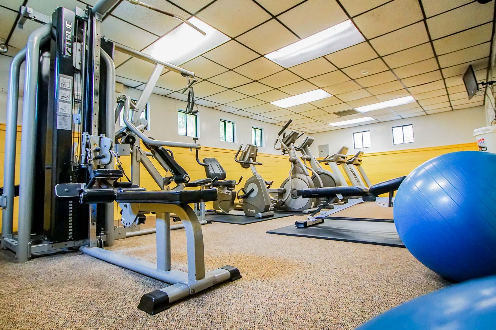 Resort amenities such as an exercise room available at VRI's Sea Mist Resort in Massachusetts.